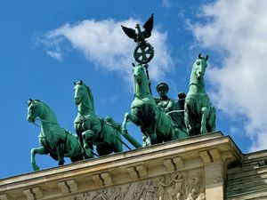 The Quadriga statue atop the Brandenburg Gate