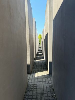One of the rows in the field of stelae that make up the Memorial to the Murdered Jews of Europe