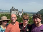 Family selfie from the Marienbrücke with Castle Neuschwanstein in the background